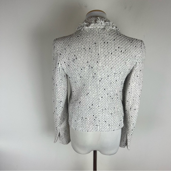 Zara Textured Double Breasted Tweed Crop Blazer size XS White - Picture 6 of 9